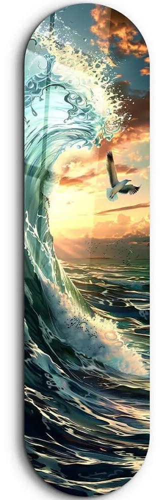 Πίνακας Γυάλινος Sea Gull And Ocean 226SNG1141 20x80cm Multi Wallity Κάθετοι Glass