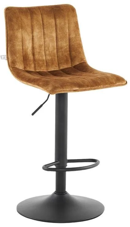 Σκαμπό Μπάρ FL1020 Fylliana Tobacco - Aνθρακί - Μαύρο 43x48x112,5 εκ. 2αδα