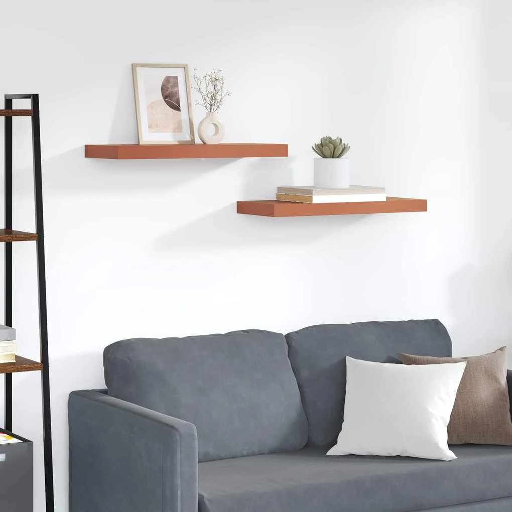 Ράφι Τοίχου 2 pcs Κόκκινο 50 x 23 x 4 εκ. Επεξεργασμένο ξύλο