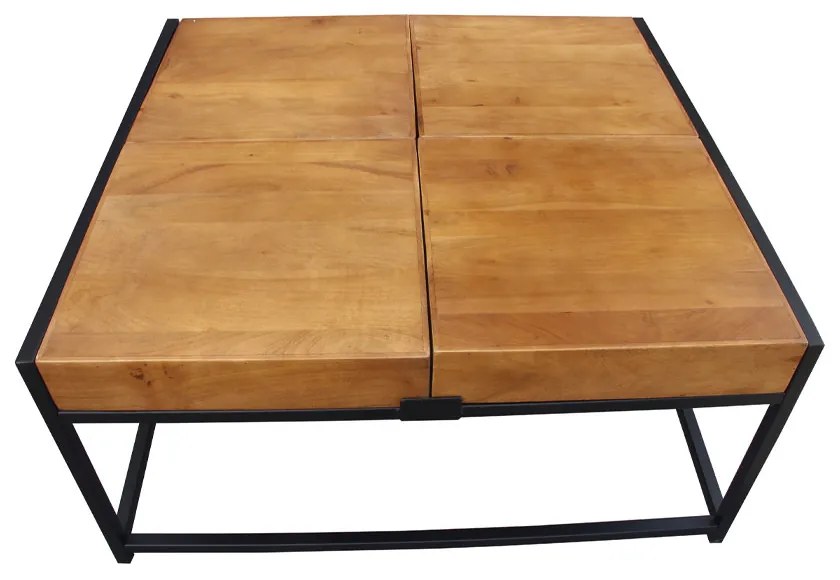 COMBO COFFEE TABLE ΚΑΡΥΔΙ ΜΑΥΡΟ 84x80xH42cm - 04-1044