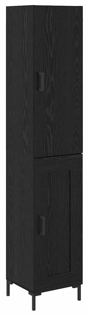 vidaXL Highboard Μαύρη Οξυά 34,5 x 34 x 180 εκ. Επεξεργασμένο ξύλο