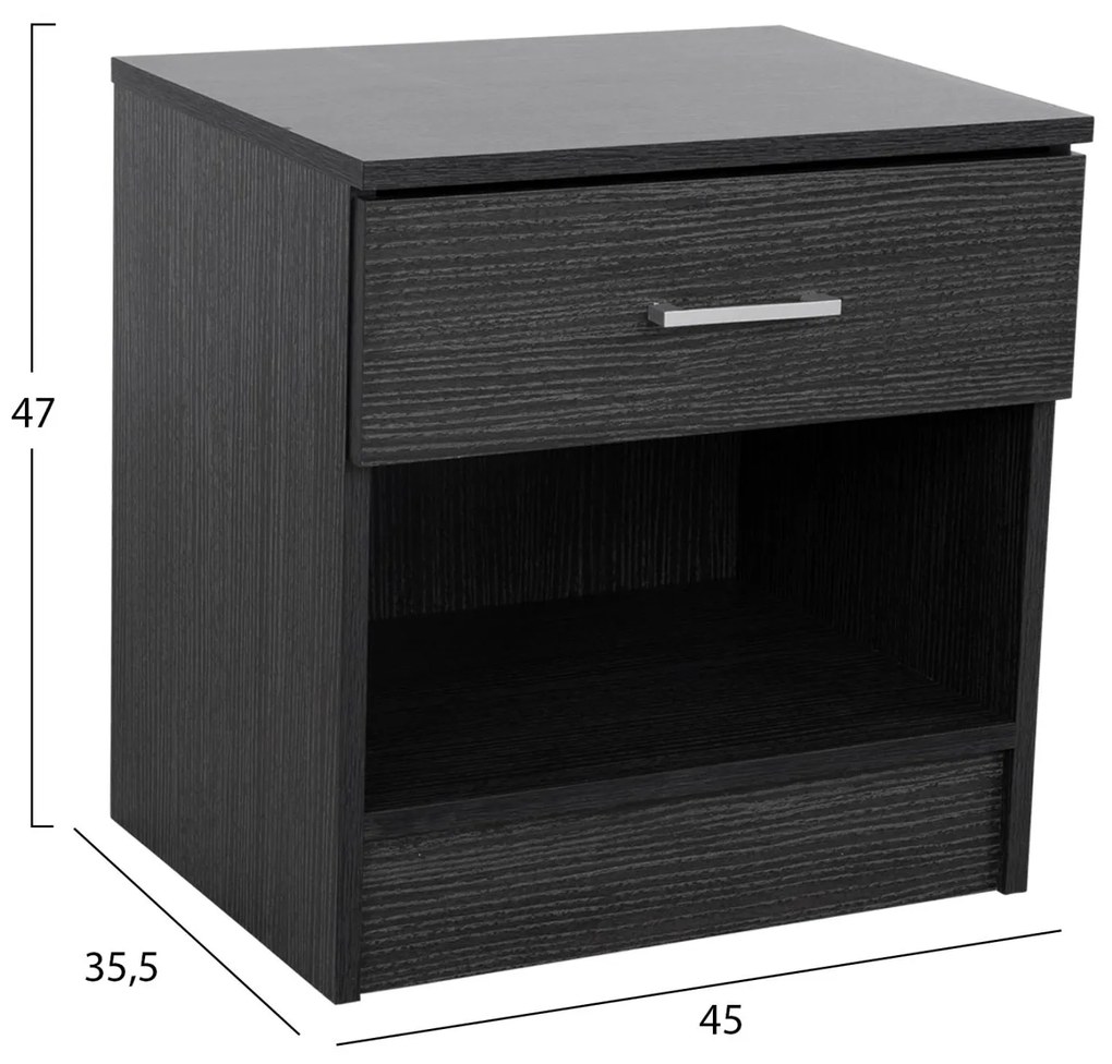 Κομοδίνο με 1 συρτάρι Laney Zebrano 45x35,5x47Υ εκ. 45x35.5x47 εκ.