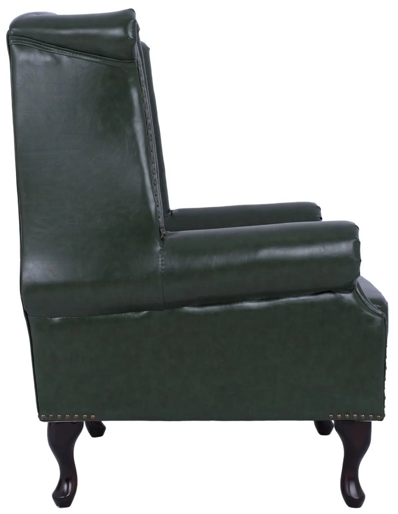 Πολυθρόνα - Μπερζέρα POLINA C0053.08 Κυπαρισσί PU Τύπου Chesterfield 83x79x104 εκ. 83x79x104 εκ.