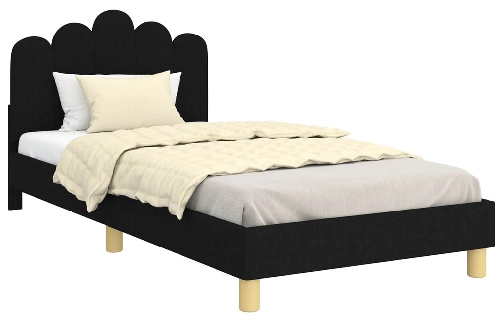 vidaXL Κρεβάτι Παιδικής Κρεβατοκάμαρας με Κεφαλάκι Μαύρο 80 x 200 cm