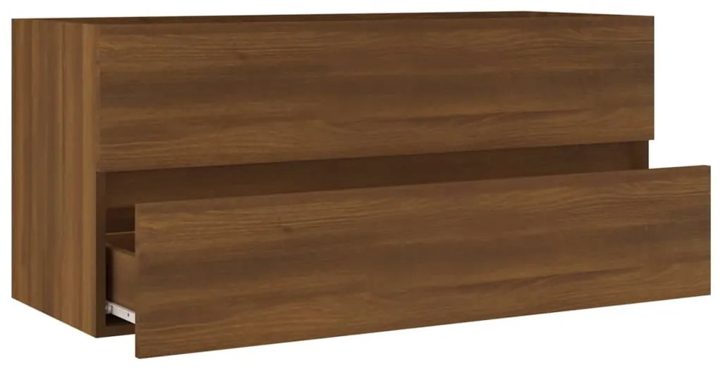 vidaXL Ντουλάπι Νιπτήρα Καφέ Δρυς 100x38,5x45 εκ. Επεξεργασμένο Ξύλο