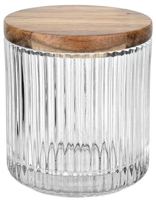 Δοχείο Για Βαμβάκι Allure 02-25892 9,5x9,5cm Natural-Clear Estia Γυαλί,Bamboo