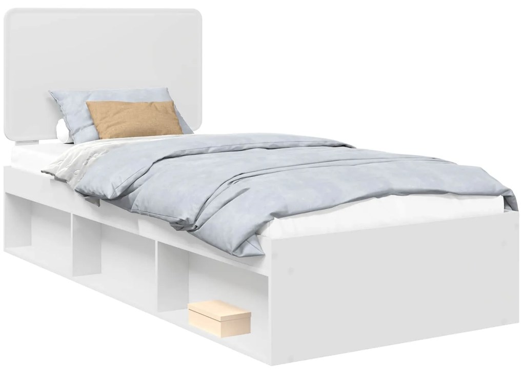 vidaXL Σκελετός Κρεβατιού Λευκό 90 x 200 cm Στερεά ξυλεία πεύκου