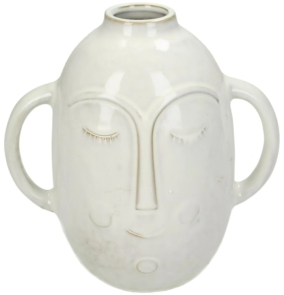 Βάζο ArteLibre Πρόσωπο Λευκό Κεραμικό 19x12.7x18.6cm-05153751