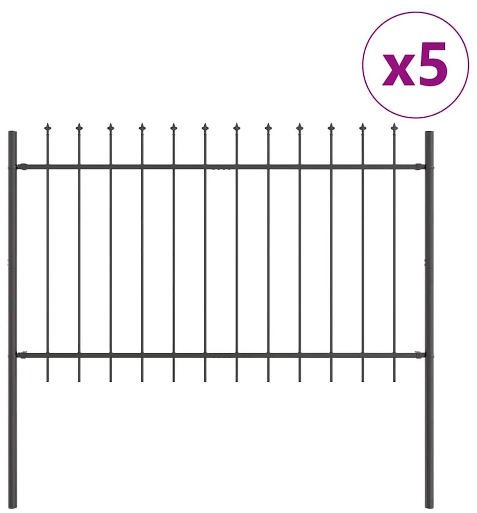 vidaXL Φράχτης Κήπου Γκρι 5.1 x 1 μ Χάλυβας με επίστρωση πούδρας