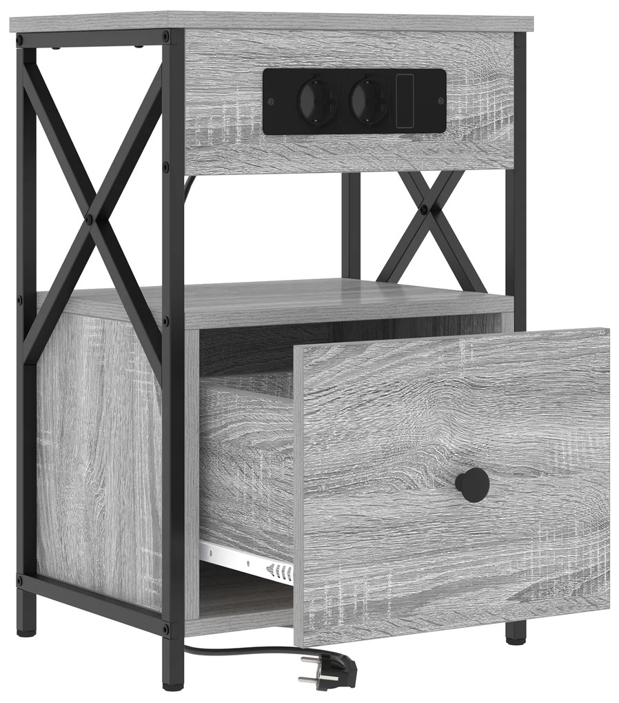 vidaXL Κομοδίνο Γκρι sonoma 40 x 31 x 60 εκ. Επεξεργασμένο ξύλο