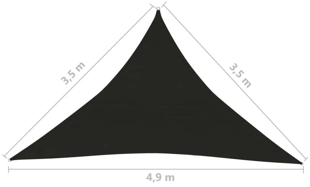 Πανί Σκίασης Μαύρο 3,5 x 3,5 x 4,9 μ. από HDPE 160 γρ./μ² - Μαύρο