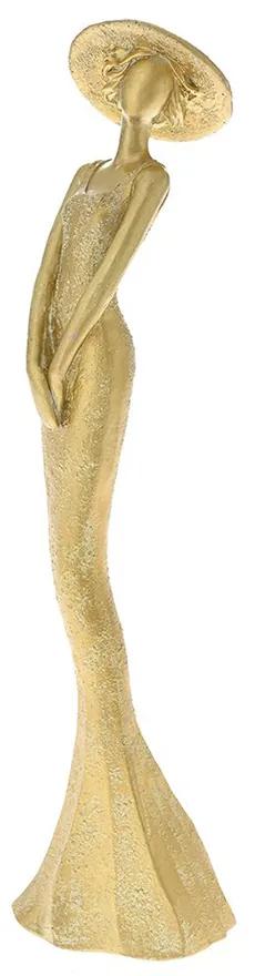 Χρυσή Πολυρεζίν Κοπέλα Με Καπέλο 8x8x30cm Ηλιάδης 81939