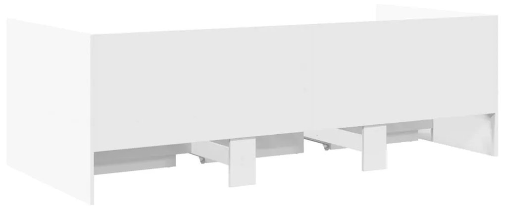 Καναπές-Κρεβάτι με Συρτάρια Λευκός 100x200 εκ. Επεξ. Ξύλο - Λευκό