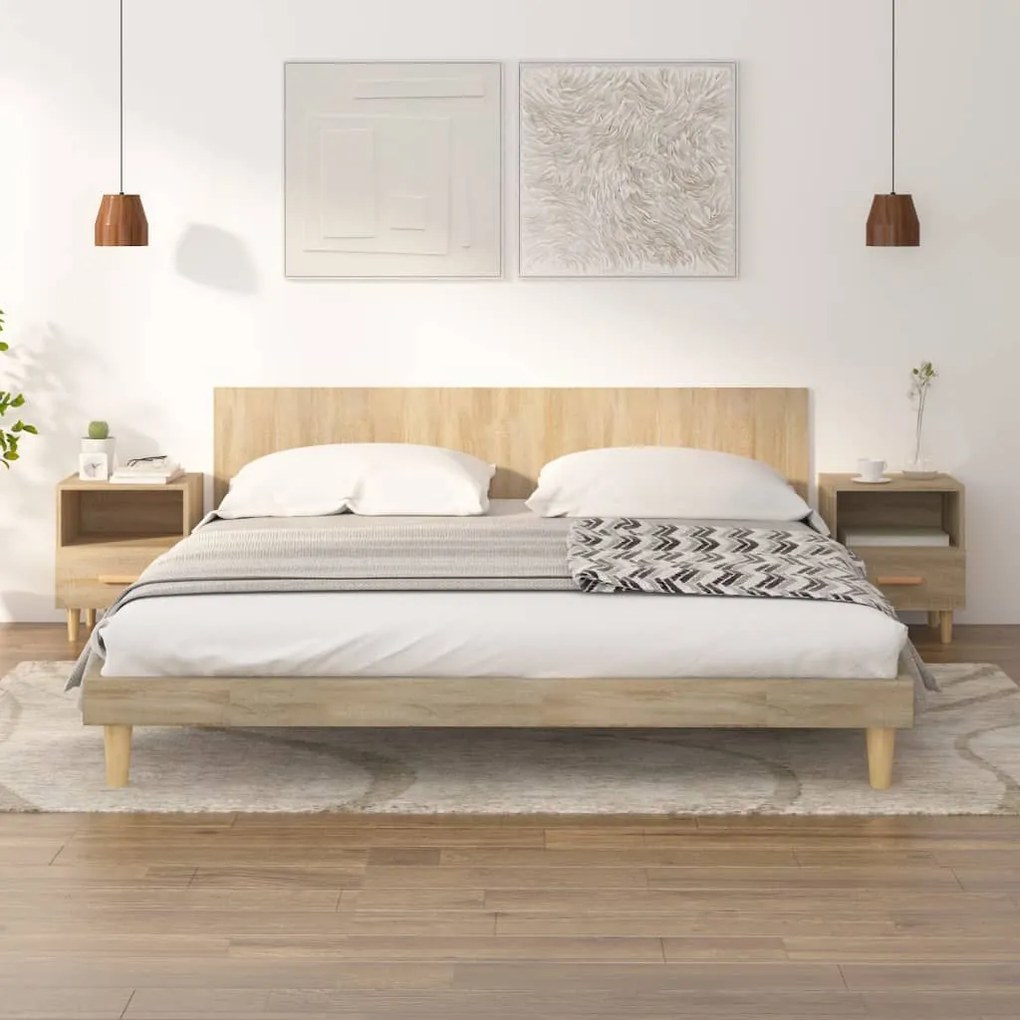 Κομοδίνα 2 τεμ. Sonoma Δρυς 40 x 35 x 47 εκ.