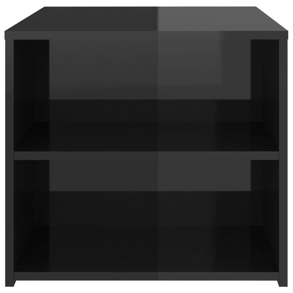 Τραπέζι Βοηθητικό Γυαλιστερό Μαύρο 50 x 50 x 45 εκ. Μοριοσανίδα - Μαύρο