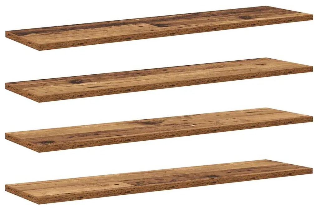 vidaXL Ράφι Βιβλίων 4 pcs Καφέ 80 x 20 x 1,5 cm Επεξεργασμένο ξύλο