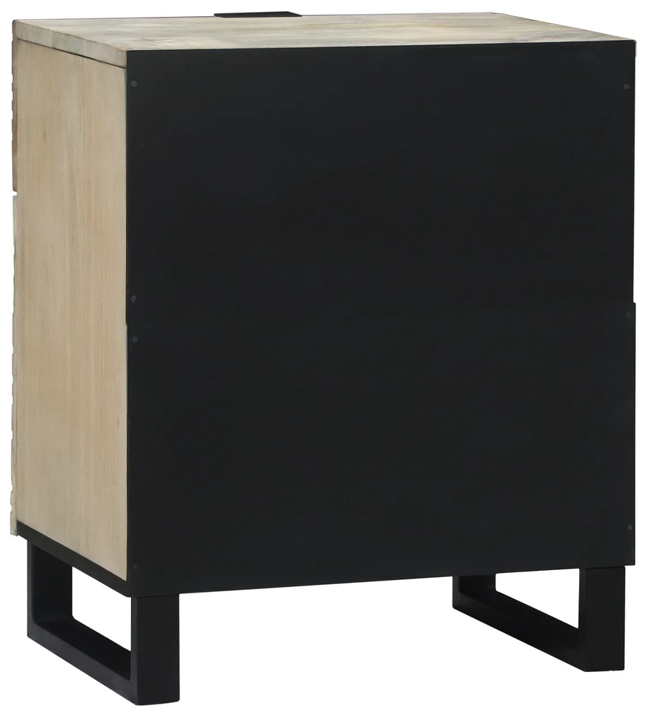 vidaXL Κομοδίνα με συρτάρι Λευκό και Μαύρο 50 x 33 x 60 εκ