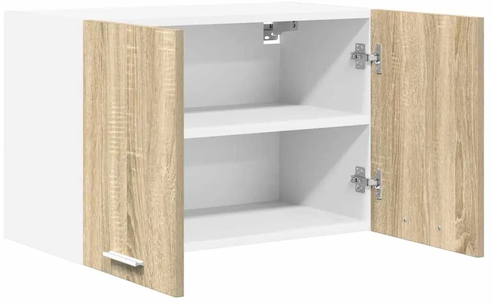 vidaXL Κρεμαστό ντουλάπι με πόρτα Riga 2 pcs Σομόνα Δρυς και Λευκό