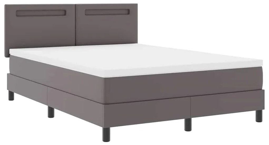 vidaXL Κρεβάτι με Στρώμα με στρώμα Γκρι 160 x 200 cm Τεχνητό δέρμα