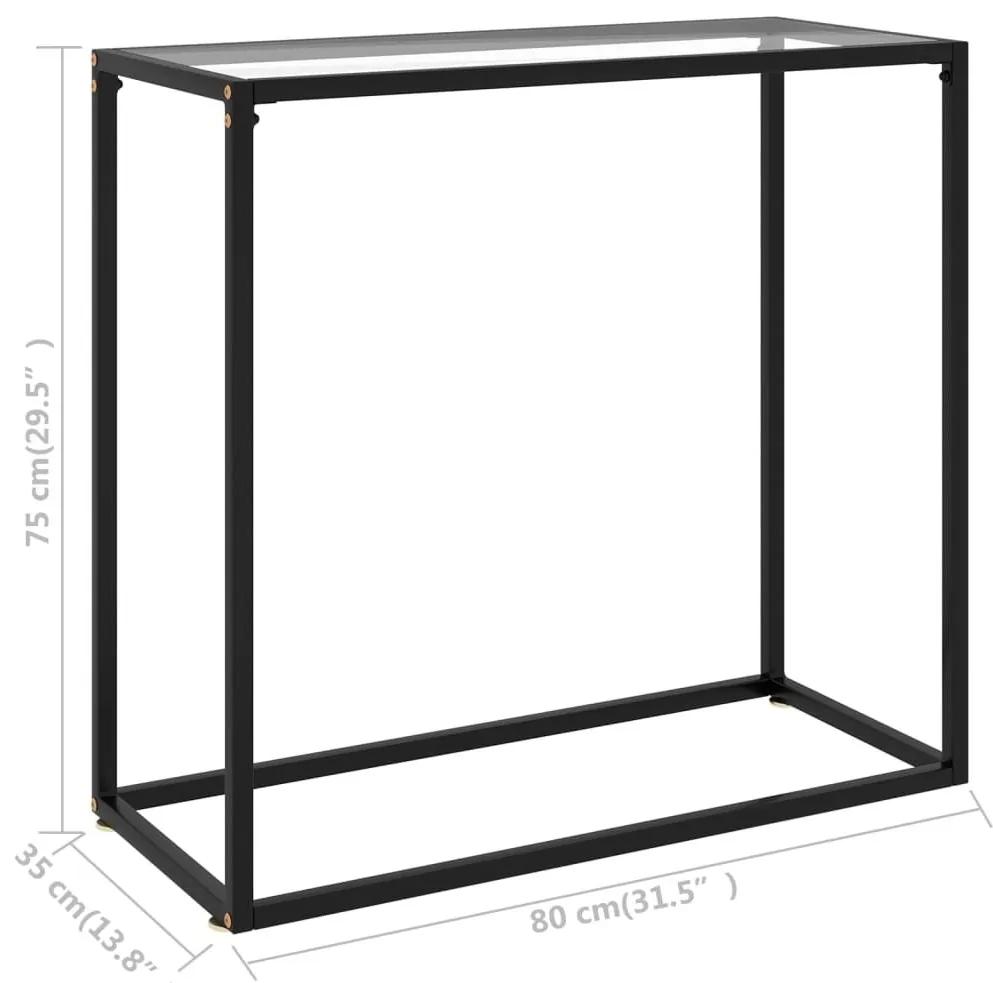 Τραπέζι Κονσόλα Διαφανές 80 x 35 x 75 εκ. από Ψημένο Γυαλί - Διαφανές