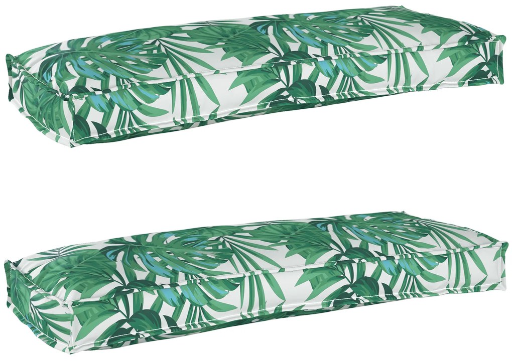 vidaXL Σετ Μαξιλαριών Πάγου Floral 2 pcs Μοτίβο φύλλων 100 x 40 x 8 εκ