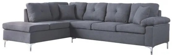 ΚΑΝΑΠΕΣ ΓΩΝΙΑ ΑΡΙΣΤΕΡΗ ZAILA HM3087L ΥΦΑΣΜΑ ΓΚΡΙ 282x197x90 εκ.