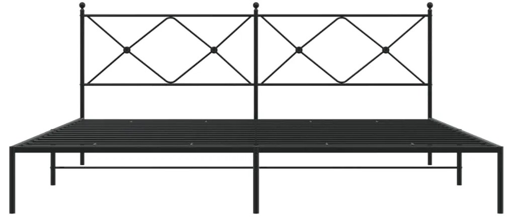 ΠΛΑΙΣΙΟ ΚΡΕΒΑΤΙΟΥ ΜΕ ΚΕΦΑΛΑΡΙ ΜΑΥΡΟ 193 X 203 ΕΚ. ΜΕΤΑΛΛΙΚΟ 376508