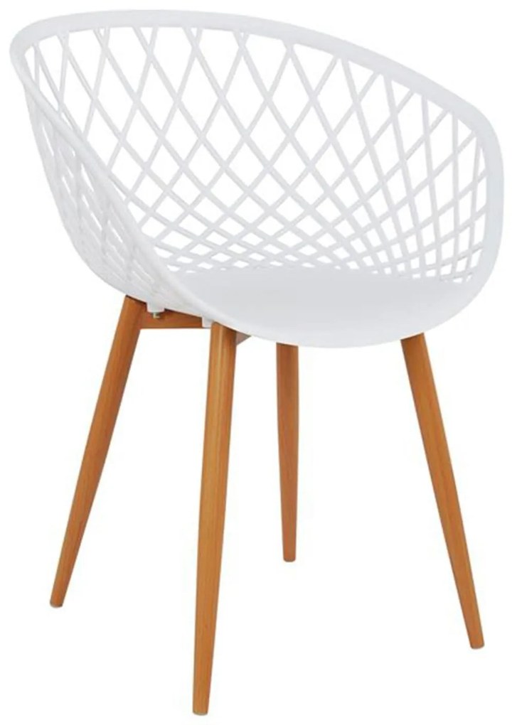 Πολυθρόνα Ariadne HM8001.01 Λευκή 62.5X56X80cm Σετ 4τμχ Metal, Polypropylene