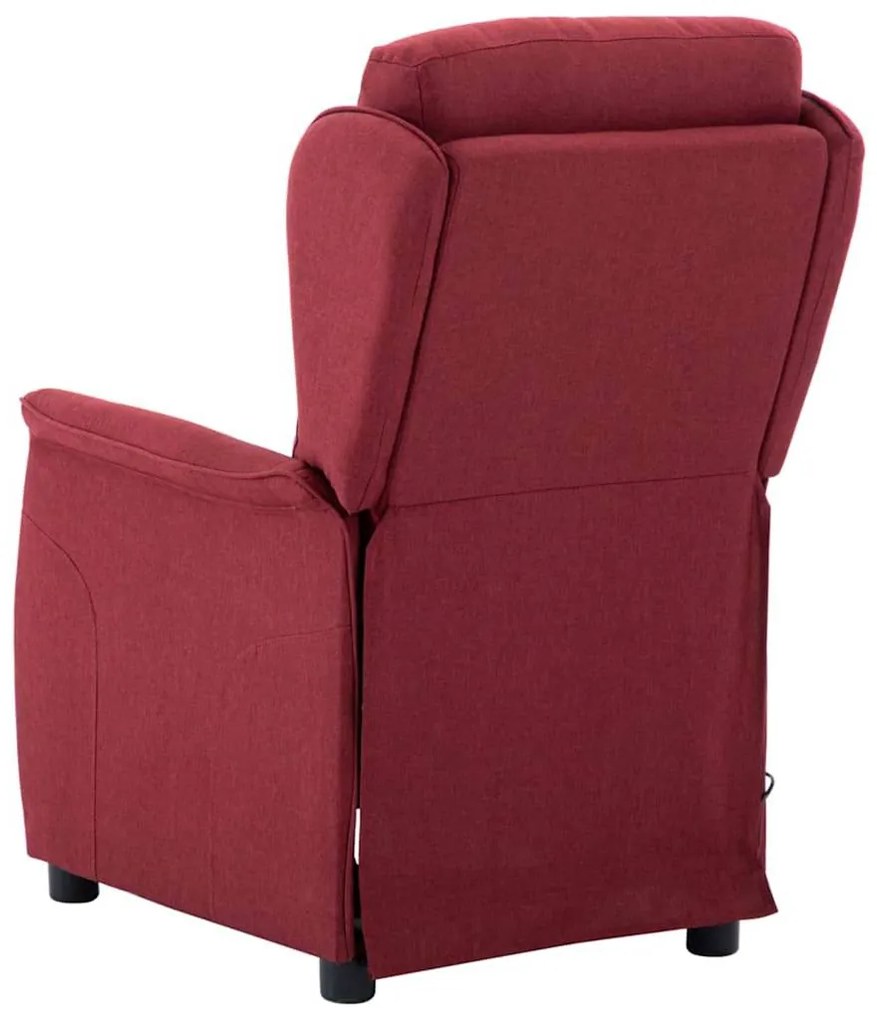 vidaXL Καρέκλα μασάζ με μαξιλάρι Κρασί 67.5 x 93.5 x 101.5 εκ ύφασμα