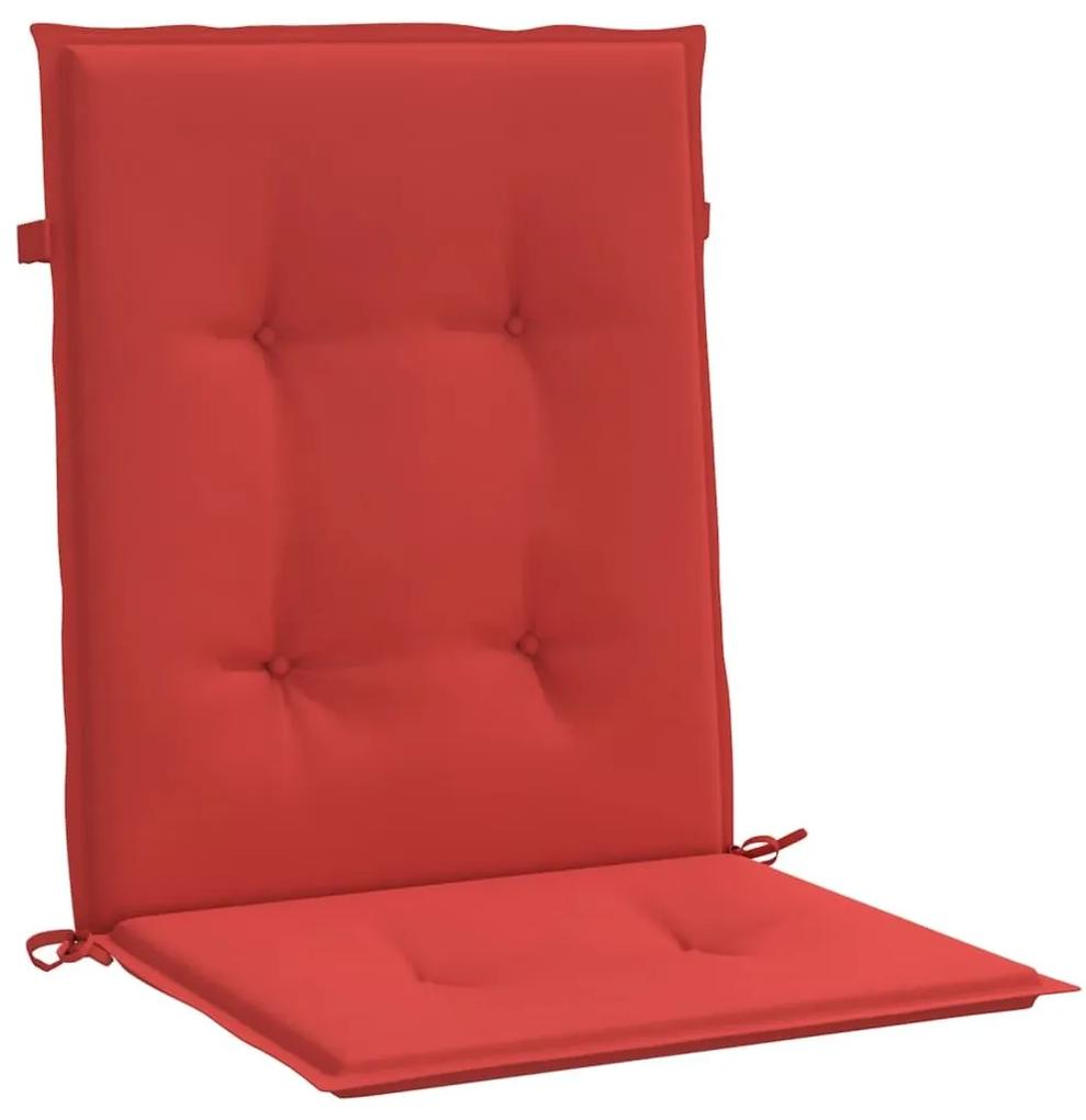 Μαξιλάρια Καρέκλας Κήπου με Πλάτη 4 τεμ. Κόκκινα 100x50x3 εκ. - Κόκκινο