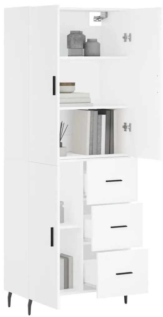 vidaXL Ντουλάπι Λευκό 69,5x34x180 εκ. από Επεξεργασμένο Ξύλο