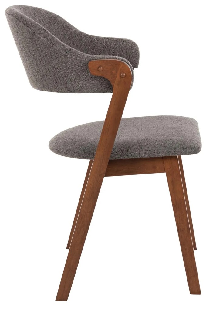 Καρέκλα RIDER Rubberwood Kαρυδί με ύφασμα Γκρί 59x59x83Yεκ. 2αδα 59x59x83 εκ.