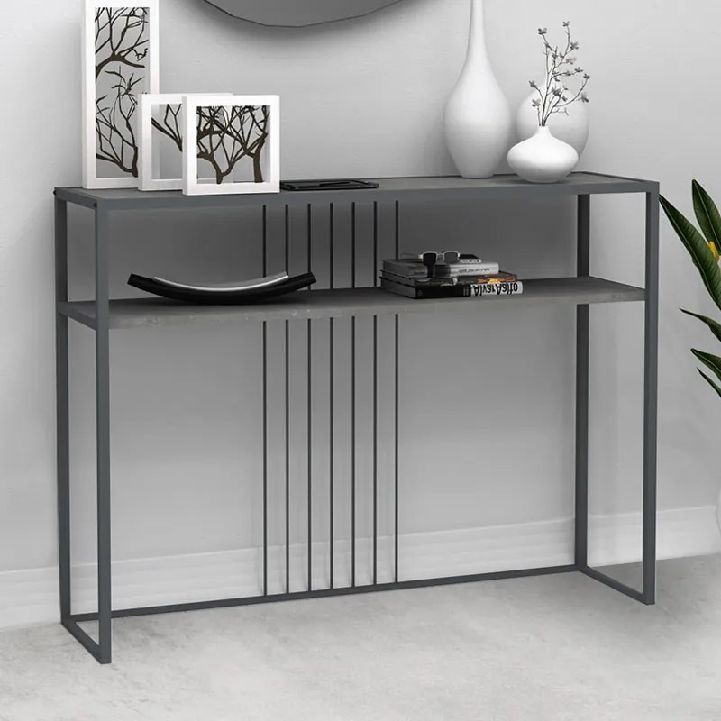 Κονσόλα Kary Megapap χρώμα γκρι σκυροδέματος 120x33x90εκ.
