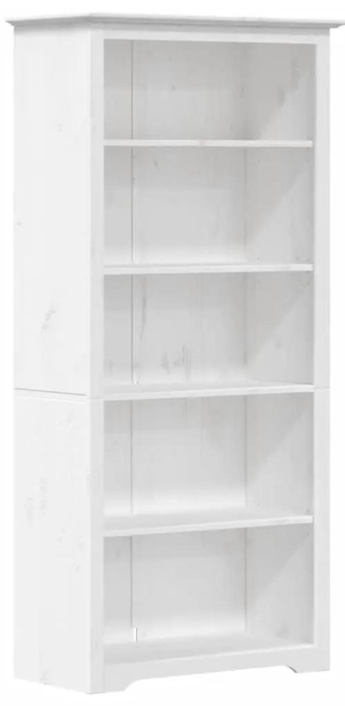 Βιβλιοθήκη BODO 5 Επ. Λευκή 80x38x180 εκ. από Μασίφ Ξύλο Πεύκου - Λευκό