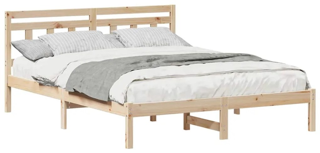 vidaXL Σκελετός Κρεβατιού Καφέ 160 x 200 cm Στερεά ξυλεία πεύκου