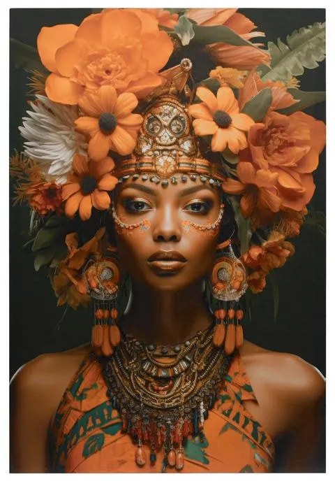 Πίνακας σε Καμβά με Εκτύπωση FL246003 Fylliana σε Μαύρο -Καφέ -Πορτοκαλί 60x3x90εκ.