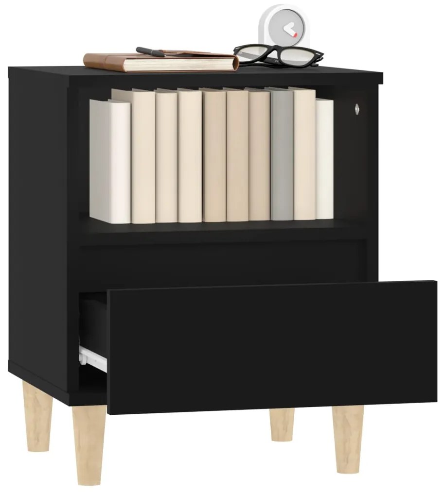 vidaXL Κομοδίνο Μαύρο 40 x 35 x 50 εκ.
