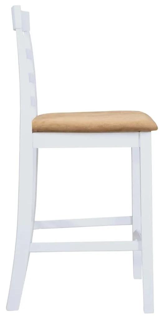 Σετ Κονσόλα Τραπέζι και 4 Καρέκλες Μπαρ Λευκό Ξύλινο - Λευκό