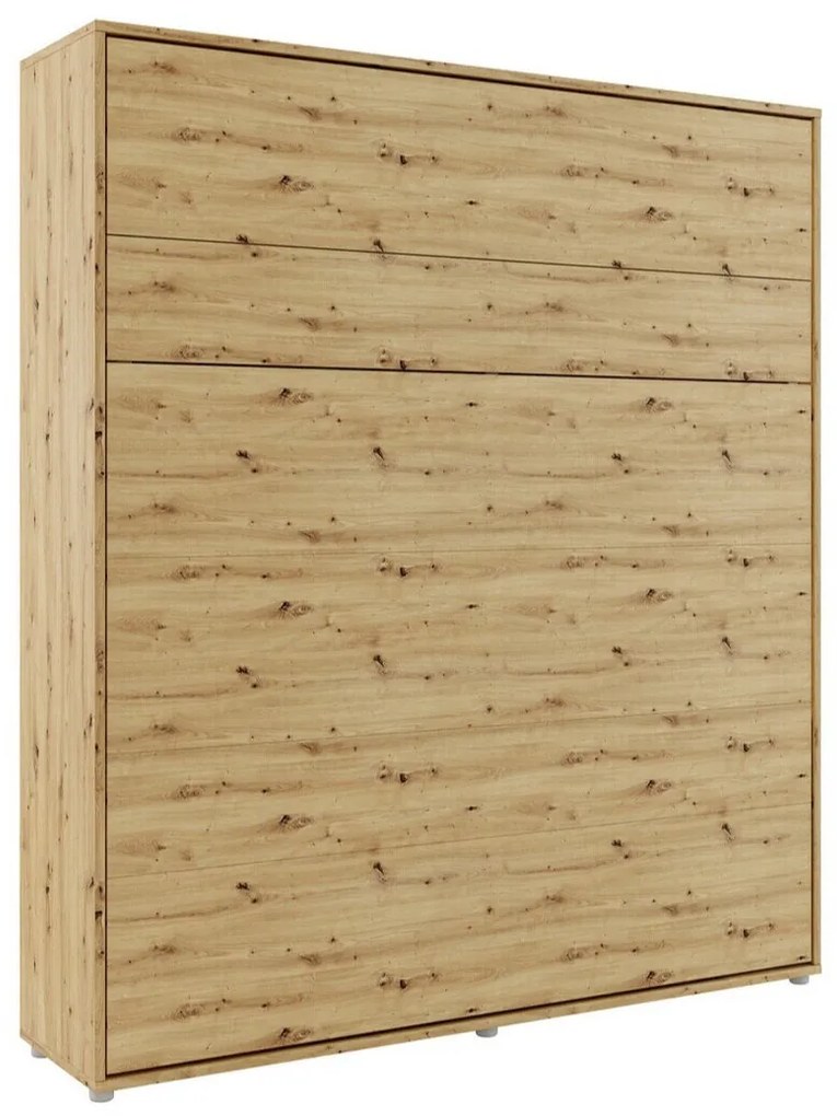 Κρεβάτι - ντουλάπα Concept Pro Lenart AH103, Διπλό, Ανοιχτό καφέ, 180x200, Πλαστικοποιημένη μοριοσανίδα, Τάβλες για Κρεβάτι, 191x228x217cm