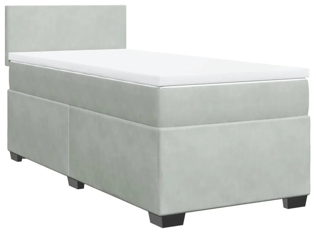 ΚΡΕΒΑΤΙ BOXSPRING ΜΕ ΣΤΡΩΜΑ ΑΝΟΙΧΤΟ ΓΚΡΙ 100X200 ΕΚ. ΒΕΛΟΥΔΙΝΟ 3286228