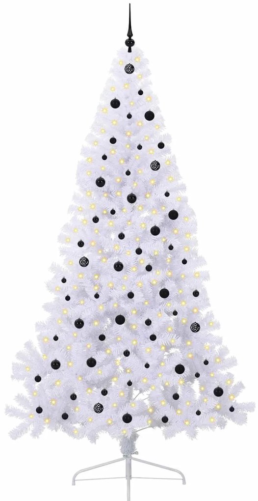 vidaXL Τεχνητό Χριστουγεννιάτικο Δέντρο Λευκό 240 cm PVC και Ατσάλι