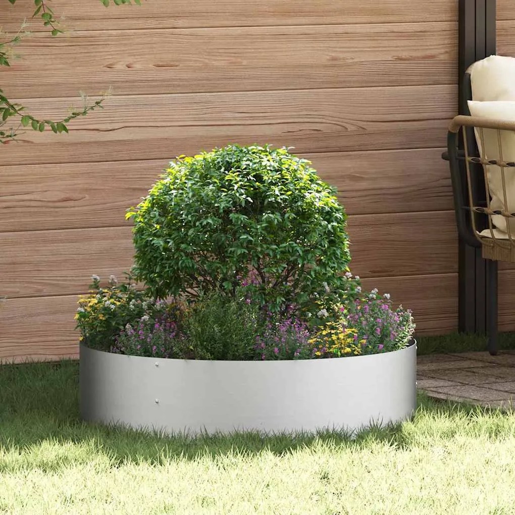 vidaXL Γλάστρα Κήπου Ασημί 80 x 80 x 20 cm Γαλβανισμένος χάλυβας