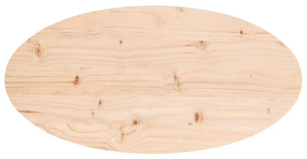 vidaXL Επιφάνεια Τραπεζιού Οβάλ 70x35x2,5 εκ. από Μασίφ Ξύλο Πεύκου