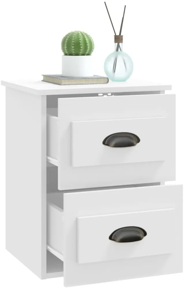 vidaXL Κομοδίνο Επιτοίχιο Λευκό 41,5 x 36 x 53 εκ.