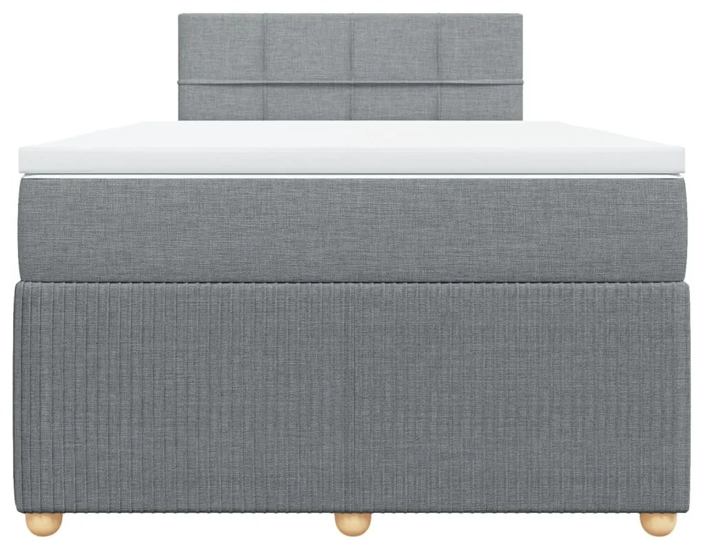 Κρεβάτι Boxspring με Στρώμα Ανοιχτό Γκρι 120x200 εκ. Υφασμάτινο - Γκρι