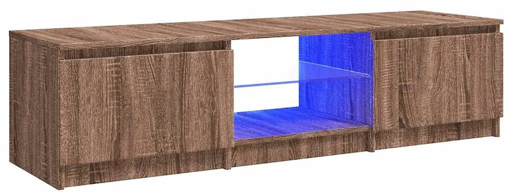 vidaXL Έπιπλο Τηλεόρασης με LED Καφέ δρυς 140x40x36 εκ.