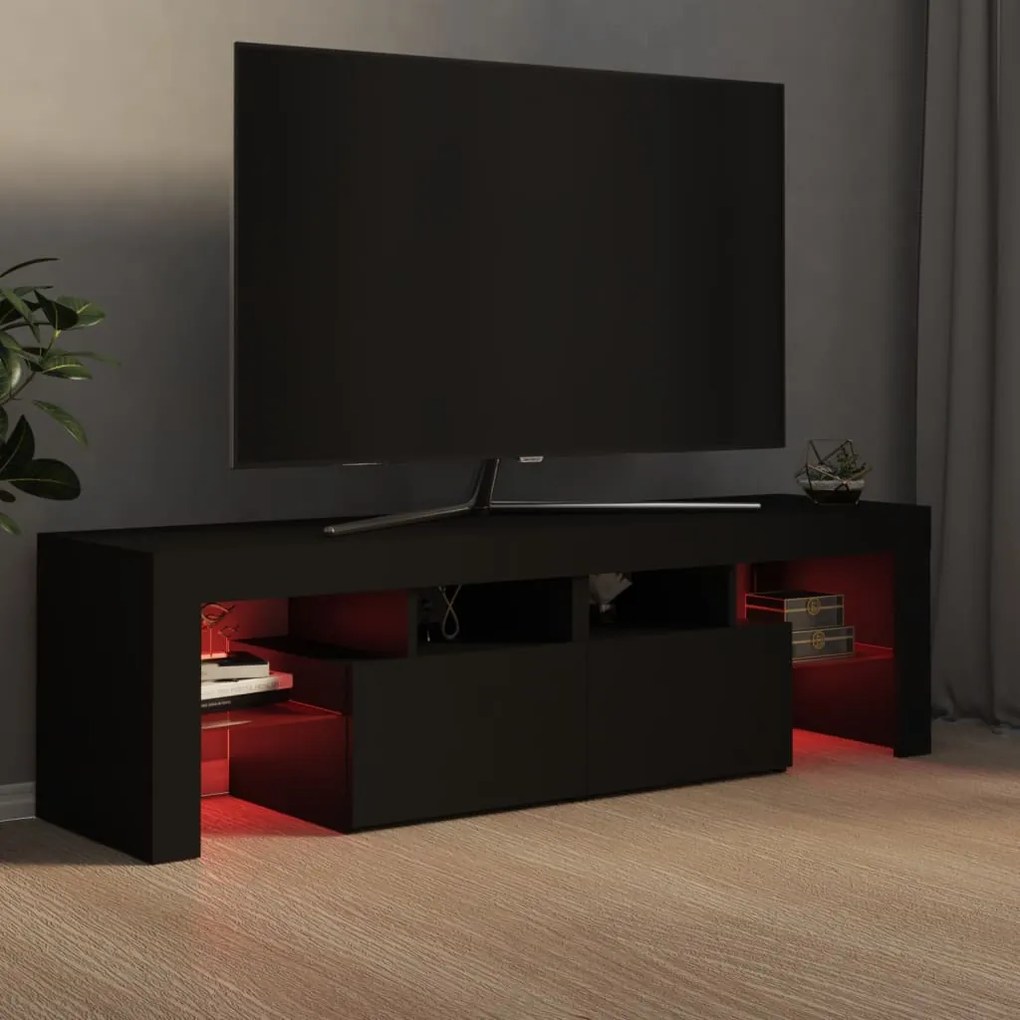Έπιπλο Τηλεόρασης με LED Μαύρο 140 x 36,5 x 40 εκ. 804365