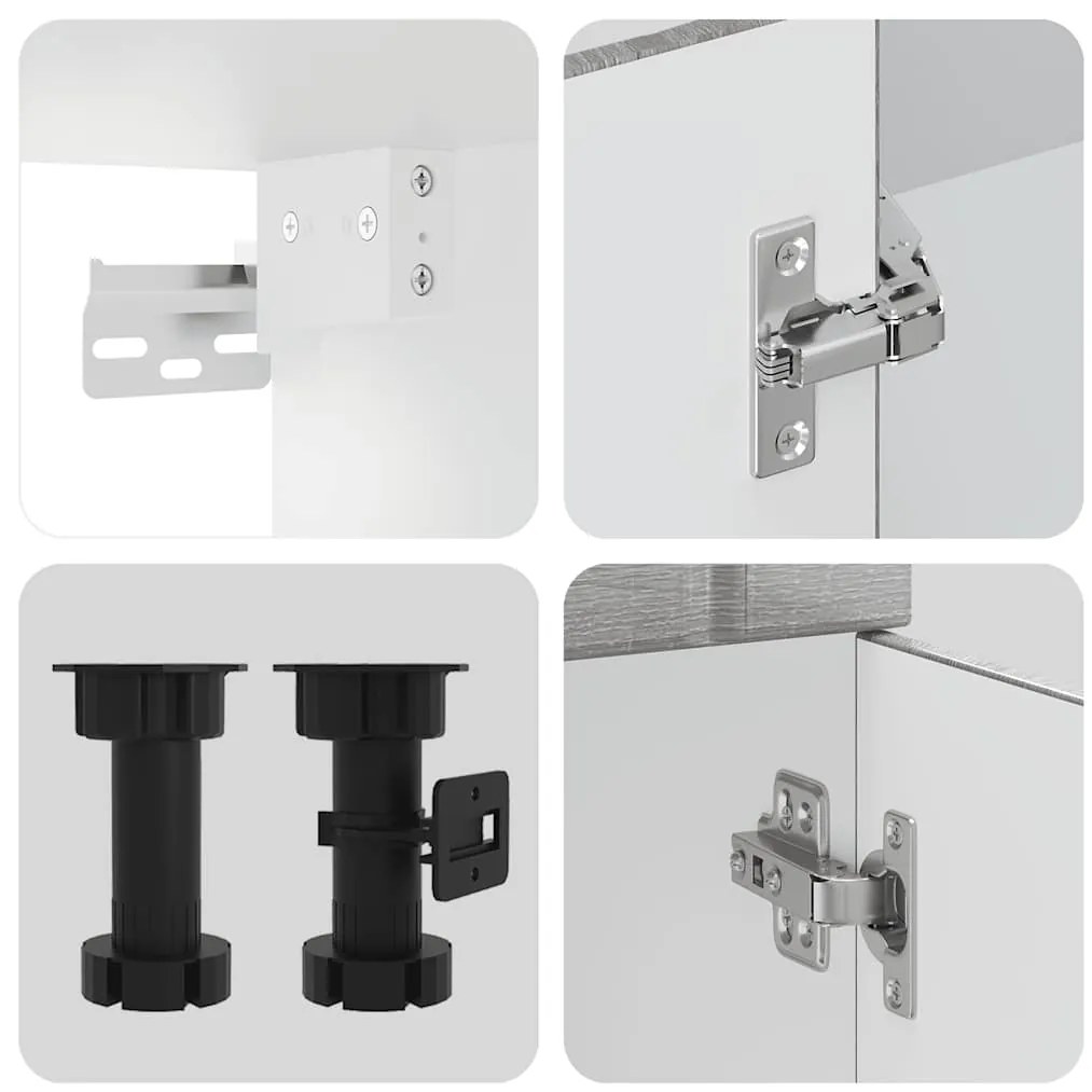 vidaXL Σετ Ντουλάπια Κουζίνας 11 τεμ. Lucca Γκρι Sonoma Επεξ. Ξύλο