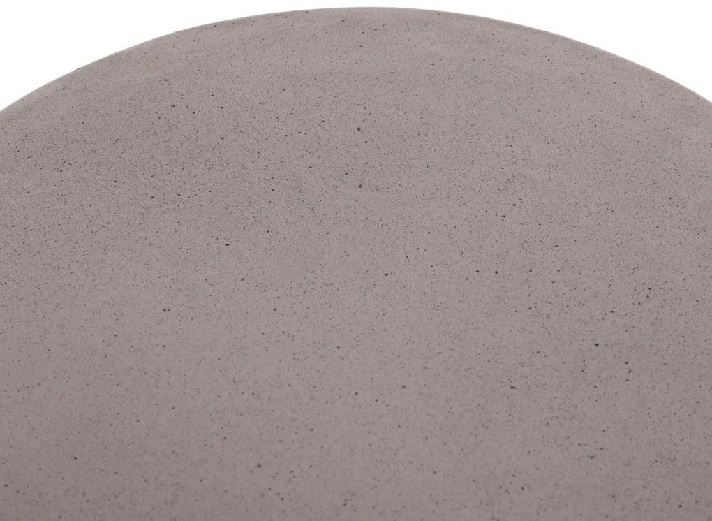 Τραπεζάκι σαλονιού Βοηθητικό DELIA Στρόγγυλο Fiber Cement Γκρί & Rattan Φ40x45Υεκ. 40x40x45 εκ.