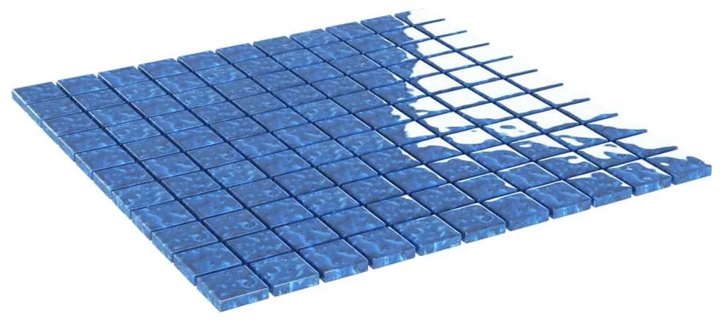 Μωσαϊκά Πλακάκια 11 τεμ. Μπλε 30 x 30 εκ. Γυάλινα - Μπλε